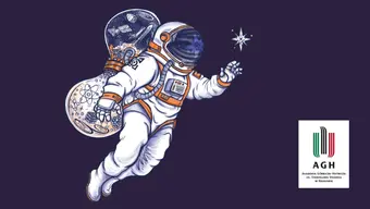 kosmonauta na granatowym tle